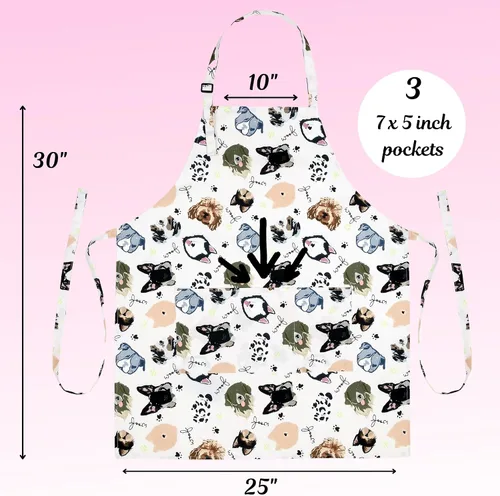 Vista 4 de Plum Hill Delantal Impermeable para Aseo de Perros, Vestimenta para Peluquero, Batas para Lavado de Mascotas