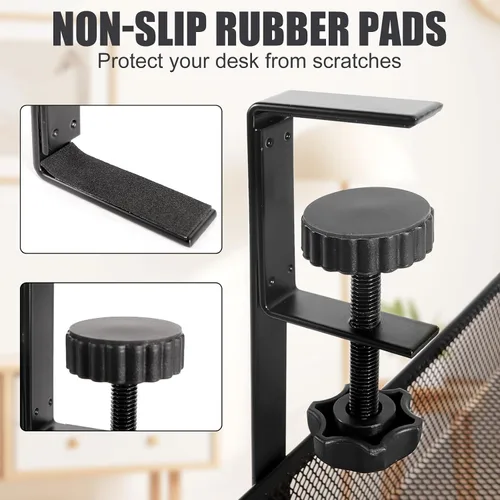 Vista 3 de Organizador de cables para debajo del escritorio, 26 pulgadas, organizador de cables de metal, sin taladro, organizador de cables para escritorio