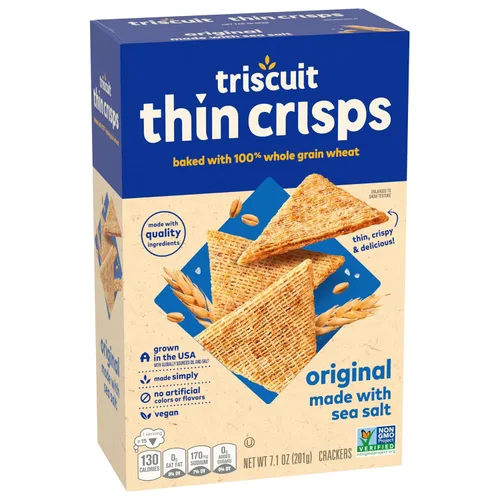 Vista 15 de Triscuit Galletas de Trigo Integral Finas y Crujientes Originales, Snacks Veganos, Galletas para Snacks al Por Mayor, Paquete de 6 Cajas de 7.1