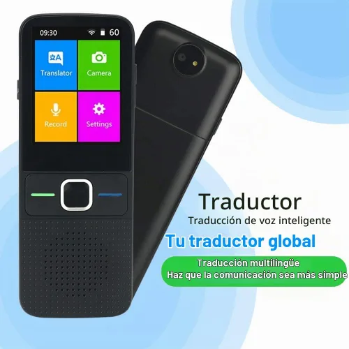 Vista 4 de Dispositivo de traductor de idiomas, dispositivo de traductor instantáneo portátil compatible con WiFi/Bluetooth/Offline bidireccional en tiempo