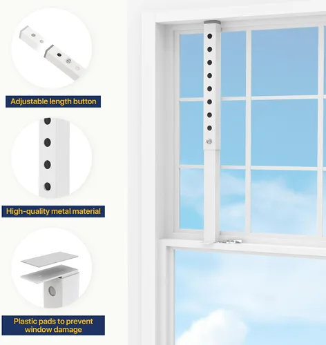 Vista 3 de [Usado] ZhouDaShu Barra corta de bloqueo de ventana ajustable de 4 piezas, barras de seguridad de CA para seguridad infantil, topes de ventana