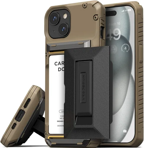 Vista 11 de VRS DESIGN Damda Glide - Funda híbrida para iPhone 13 Pro, ranura para tarjetas con soporte, funda funcional resistente compatible con iPhone 13 Pro
