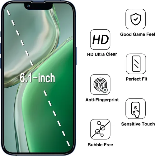 Vista 2 de Paquete de 2 protectores de pantalla de privacidad para iPhone 13 Negro