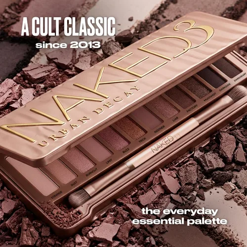 Vista 3 de Urban Decay Naked3 - Paleta de sombras de ojos, 12 tonos rosas neutros versátiles, ultradifuminables, colores intensos con textura aterciopelada