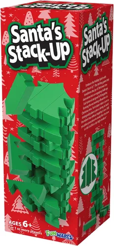 Vista 8 de Funwares Árbol de Navidad Apilable, Juego de Apilamiento de Bloques de Madera, Torre Tambaleante, Diversión Familiar y de Fiesta, Niños y Adultos