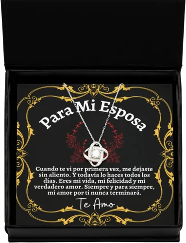 Vista 11 de Pendiente, Collar de Regalo Para Esposa En Forma De Corazon Plateado y Dorado Regalo Para Mujer Personalizado