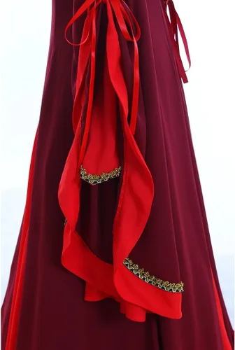 Vista 6 de CosplayDiy Vestido renacentista para mujer, disfraz medieval, vestidos victorianos, falda pirata, vestido de elfo de hadas renacentistas