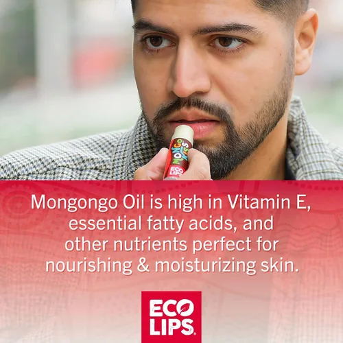 Vista 2 de Eco Lips - Bálsamo labial Mongo Kiss - Paquete de 6 (6 tubos) por Eco Lips 100% orgánica cera de abeja y manteca de cacao para el cuidado