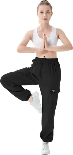 Vista 5 de SANGTREE Pantalones deportivos tipo cargo casuales impermeables para niñas y mujeres