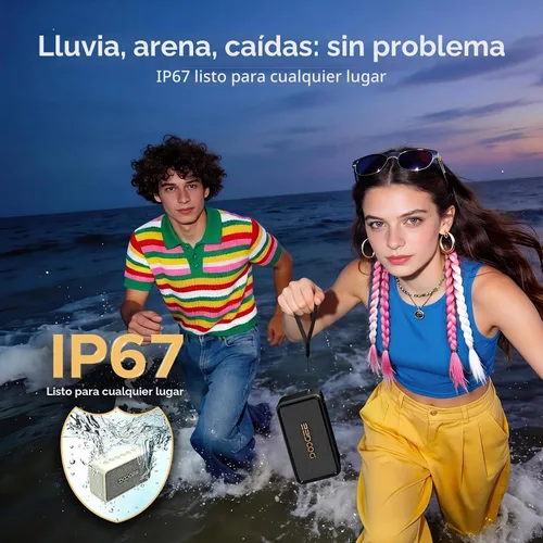 Vista 6 de Altavoz Bluetooth portátil impermeable FIELDECHO, tiempo de Negro