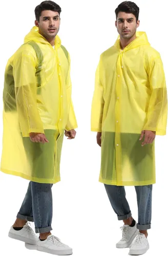 Vista 89 de 2 abrigos de lluvia de Borogo para adultos, chaquetas de lluvia reutilizables para hombres y mujeres