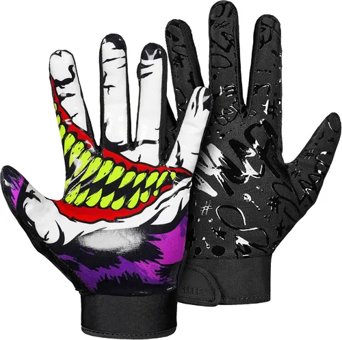 Vista 9 de SLEEFS Guantes receptores de fútbol [1 par] – Antideslizantes, agarre de silicona pegajosa – Tallas para jóvenes y adultos