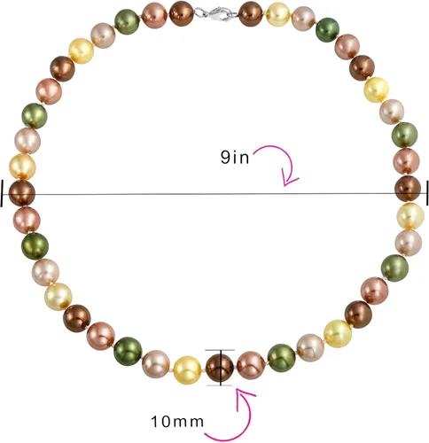 Vista 4 de Collar de perlas simuladas de 0.394in para mujer, color negro, blanco, marrón, gris, azul, multicolor, de 18, 20 pulgadas, Perla, no aplica