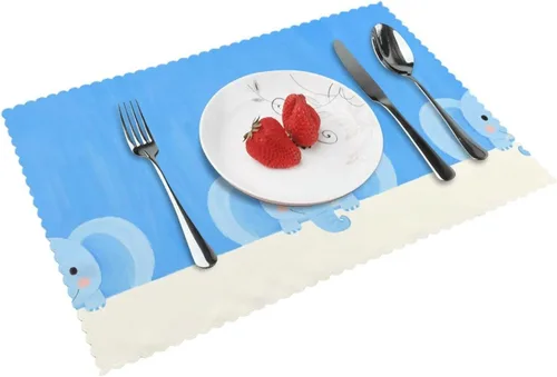 Vista 17 de Rectangular Placemats Set of 4, Heat Resistant Aurora Printed Kitchen Dining Table Mats