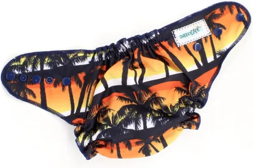 Vista 2 de Cheeky Cloth Pañal de natación reutilizable de talla única (palmas de atardecer)