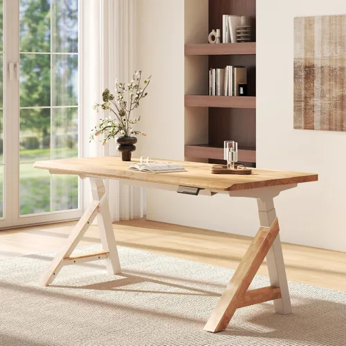 Vista 16 de FLEXISPOT WoodiX - Escritorio ejecutivo de pie de madera maciza