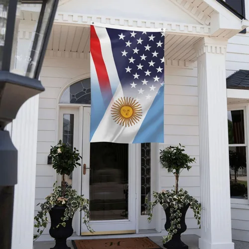 Vista 7 de Bandera de Argentina y Estados Unidos de 3 x 5 pies, color vivo y resistente a la decoloración UV, banderas de Argentina y Estados Unidos