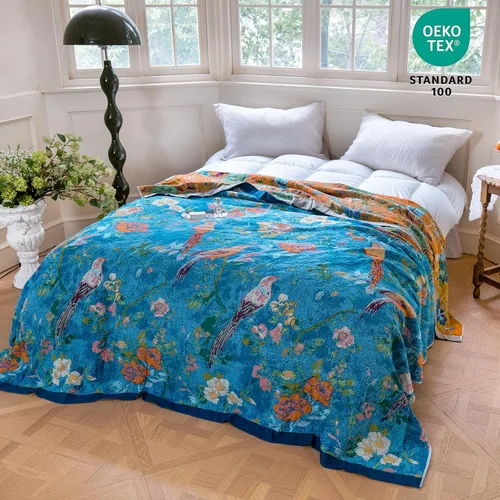 Vista 258 de MSGKV - Manta bohemia/primaveral de algodón para sofá y sala de estar, de gasa acogedora, de 50 x 60 pulgadas 50"x60" Cotton Throw, Woven Bird