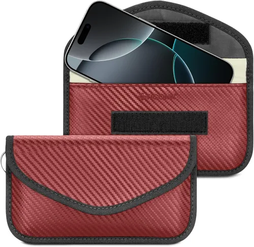 Vista 15 de TICONN 2PK Faraday - Bolsa para llavero de coche, bolsa de bloqueo RFID NFC Beige