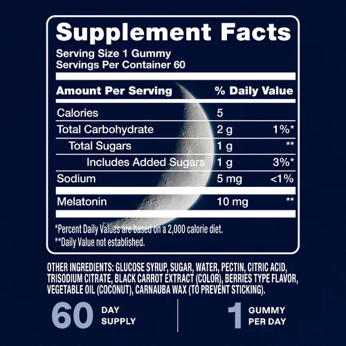 Vista 8 de Cliganic Gomitas de Melatonina (10 mg, Suministro para 60 Días) - Ayuda para Dormir para Adultos, Sabor a Bayas, Vegano, Sin OGM, Kosher, Suplemento