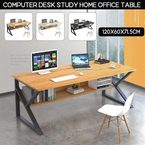 Vista 7 de Escritorio para computadora, mesa de estudio, escritorio de computadora de 47.2 in, mesa de estudio para computadora portátil, mesa de estudio