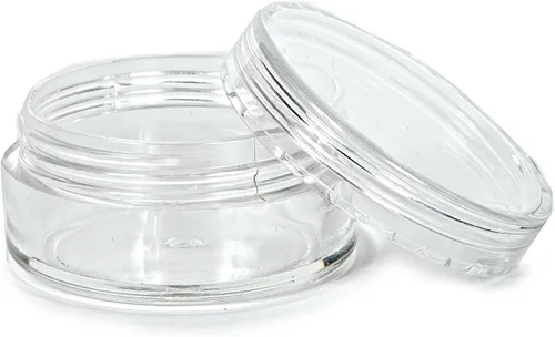 Vista 2 de 25 frascos de plástico transparentes Vivaplex, 0.35 onzas, contenedores cosméticos, con tapas