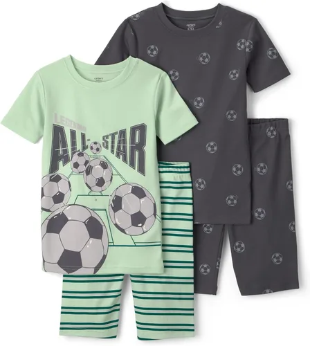 Vista 16 de Carter's Conjunto de pijama de algodón ajustado de 4 piezas para niños Perro rayado