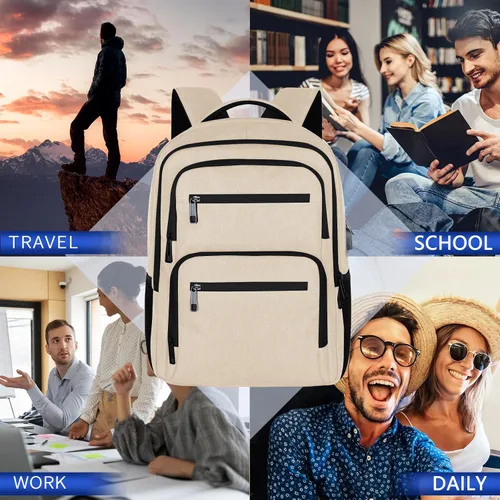 Vista 5 de Skaypibs Mochilas escolares para mujeres, mochilas escolares para niñas, niños y adolescentes, mochilas para laptop de 15.6 pulgadas con puerto