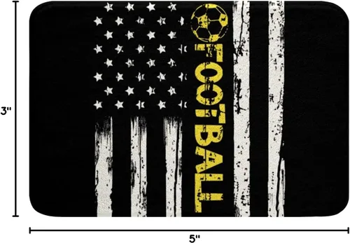 Vista 3 de Alfombras de fútbol para niños, alfombras esponjosas con estampado de fútbol americano para dormitorio, alfombra duradera de entrada interior de 16