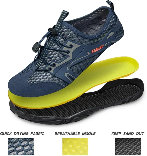 Vista 6 de SIMARI Water Shoes Men Women Quick Dry Aqua Sock Beach Barefoot Athletic Swim Sport Shoes for River Pool Lake Surfing Kayaking Diving Boating