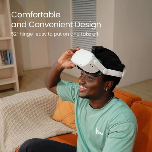 Vista 3 de KIWI design K2 Comfort Head Strap Accessories Compatible with OculusMeta Quest 2, Elite Strap Replacement for Enhanced Support of VR Headset, NOT