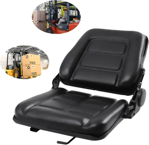 Vista 4 de Asiento universal ajustable para carretilla elevadora, reemplazo de asiento de suspensión completa con cinturón de seguridad para asiento mecánico