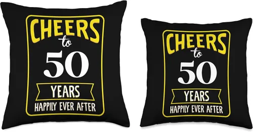 Vista 3 de Cheers to 50 years happily ever after Throw Pillow