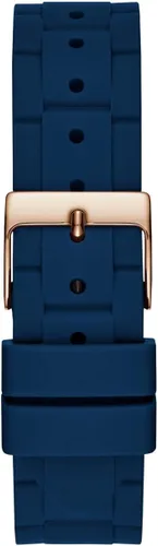 Vista 3 de Guess Reloj para mujer de tono dorado + icónico resistente a manchas rojas de silicona