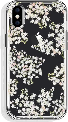 Vista 24 de GYZYA Funda para iPhone X y iPhone Xs, 5.8 pulgadas transparente con diseño floral, lindo protector delgado parachoques de TPU + cubierta trasera a