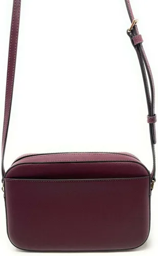 Vista 4 de Jet Set - Bolso bandolera grande de cuero Saffiano, Merlot