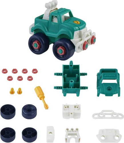 Vista 5 de Toysmith Construye tu propio juego de vehículos, construye 3 vehículos diferentes de 84 piezas, el juego incluye motocicleta, camión todoterreno