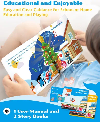 Vista 3 de WhalesBot Juguete de codificación A1 para niños, robot de bloques de construcción, divertido juguete STEM con controlador magnético y bloques