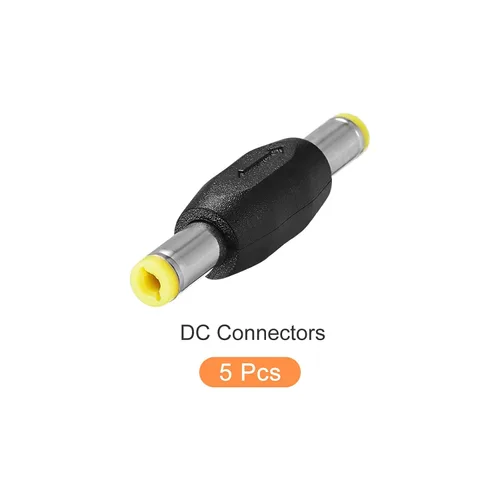 Vista 5 de Adaptador de enchufe macho a macho de CC [para seguridad en el hogar CCTV] - 0.217x0.083 in / negro amarillo / 5 piezas