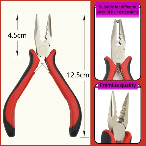 Vista 2 de Alicates para extensiones de cabello, 3 agujeros, herramienta de extracción de mini abridor para extensiones de cabello micro nano anillo