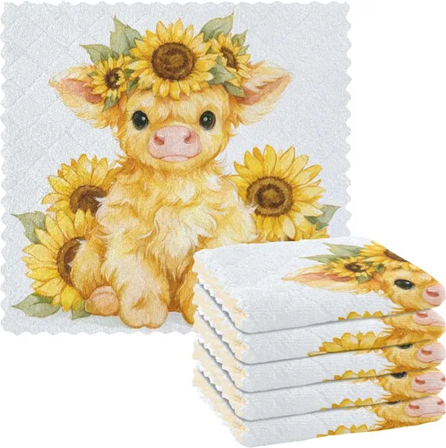Vista 34 de Autumn Poppy Flowers06 - Juego de 6 paños de limpieza de microfibra para autos, máquina súper absorbente Flores de amapola de otoño06