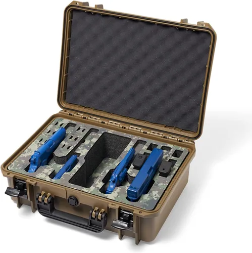 Vista 13 de Estuche para pistola Doro para 4 pistolas 12 con inserto de espuma MyCaseBuilder personalizado, impermeable, resistente, armas de fuego tácticas
