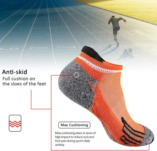 Vista 4 de JOYNÉE Mens Ankle Low Cut Athletic Tab Socks for Men Sport Comfort Cushion Sock 6 Pack