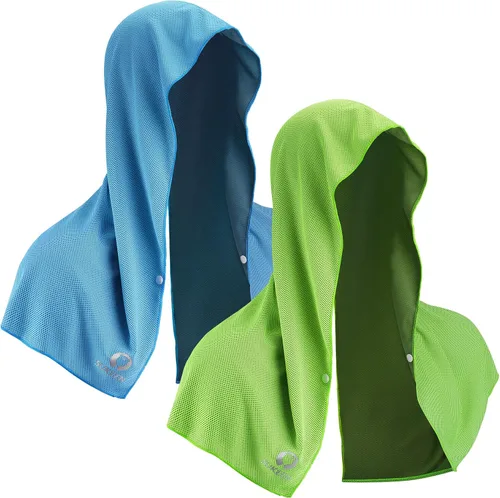 Vista 12 de Sukeen Toalla refrescante con capucha para hombres, toallas refrescantes para el cuello y la cara, se enfría cuando está mojado, envolturas