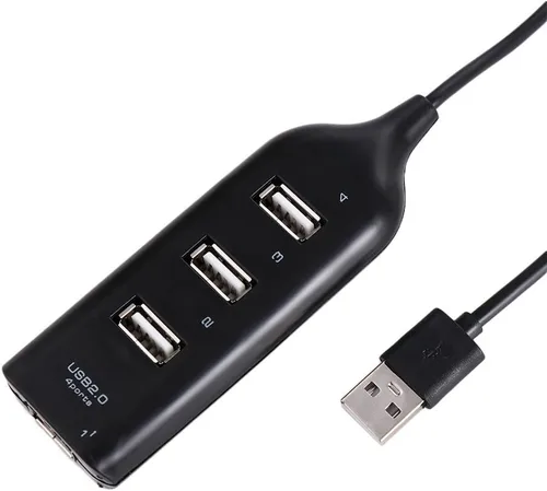 Vista 4 de Vctitil 2 unids 4 puertos USB 2.0 Hub Mini adaptador de corriente de 4 puertos USB Splitter Accesorios de computadora Receptor de portátil de 4