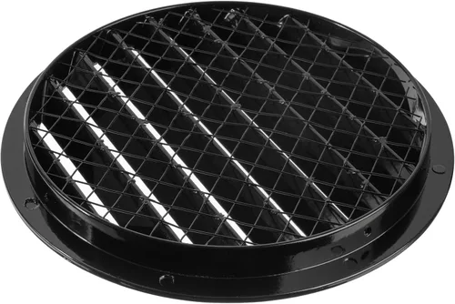 Vista 7 de Vent Systems Cubierta de ventilación Soffit de 8 pulgadas, rejilla de ventilación redonda negra, cubierta de parrilla, pantalla de malla integrada