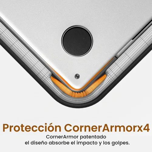 Vista 4 de tomtoc Funda protectora de 360° para MacBook Air M5/A3449 (2026), M4/A3240, M3/A3113, M2/A2681, M1/A2337, resistente al agua, con CornerArmor