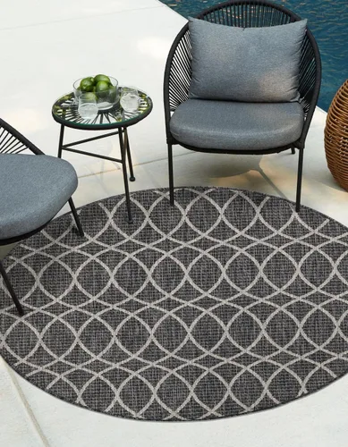 Vista 25 de Unique Loom Outdoor Trellis Collection - Alfombra de área (10 pies, redonda, verde/marfil)