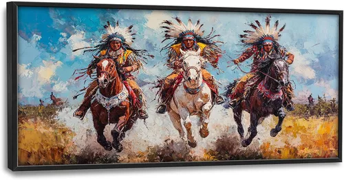 Vista 12 de Arte de pared grande de soldado para sala de estar, bandera patriótica de Estados Unidos, decoración en lienzo con marco militar, impresiones