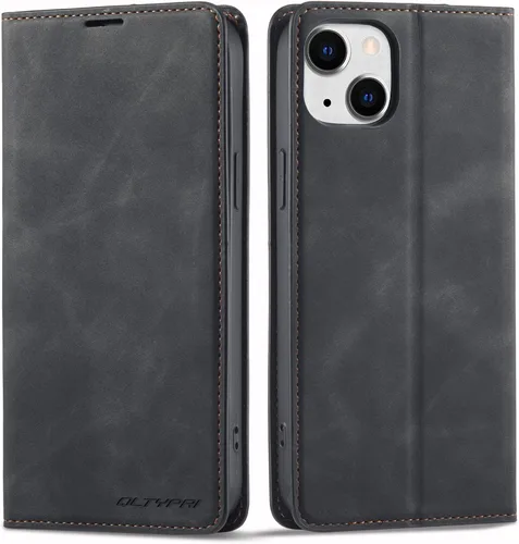 Vista 8 de QLTYPRI Funda tipo cartera para iPhone Air, 3 tarjeteros, color negro Funda de piel sintética de alta calidad, cierre magnético, soporte